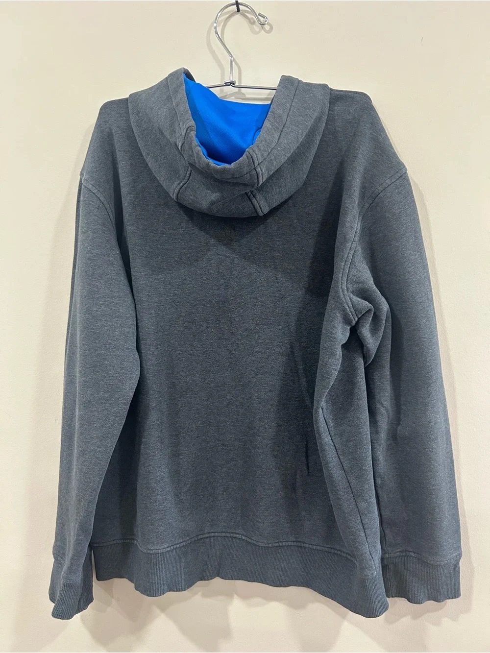 adidas Dark Gray Hoodie with Blue Logo and Liner